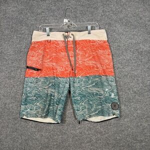 Roark Revival The Savage Swim Trunks Mens 36 Orange Blue Lightweight Pocket
